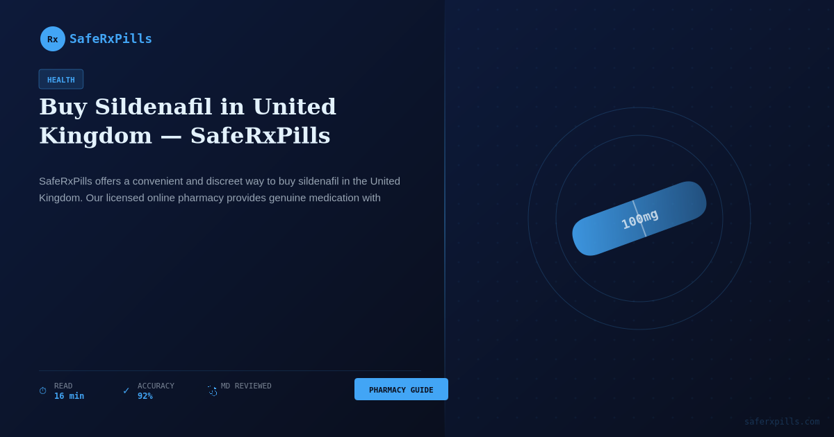 Sildenafil tablets for sale in the UK from SafeRxPills online pharmacy