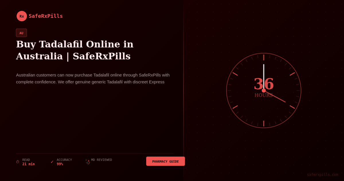 Tadalafil Online in Australia | SafeRxPills