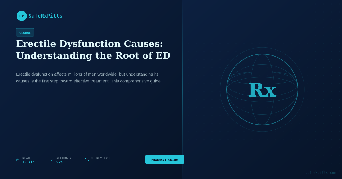 Erectile dysfunction causes and root factors - medical illustration for ED awareness