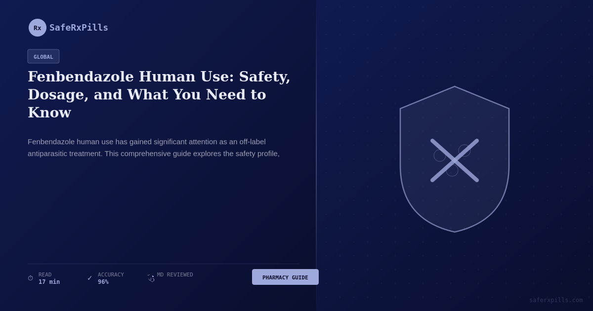 Fenbendazole medication tablets and capsules for human use with safety information guide