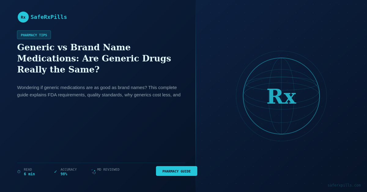 Generic vs Brand Name Medications | SafeRxPills